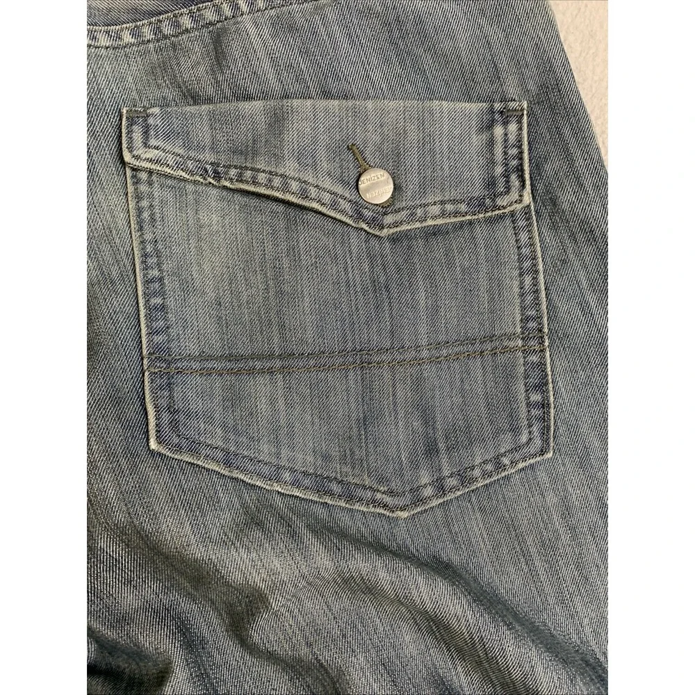 Levi's Jeans Men's Slim Straight‎ W38 L32 218 Blue Denizen Button Rear Pockets